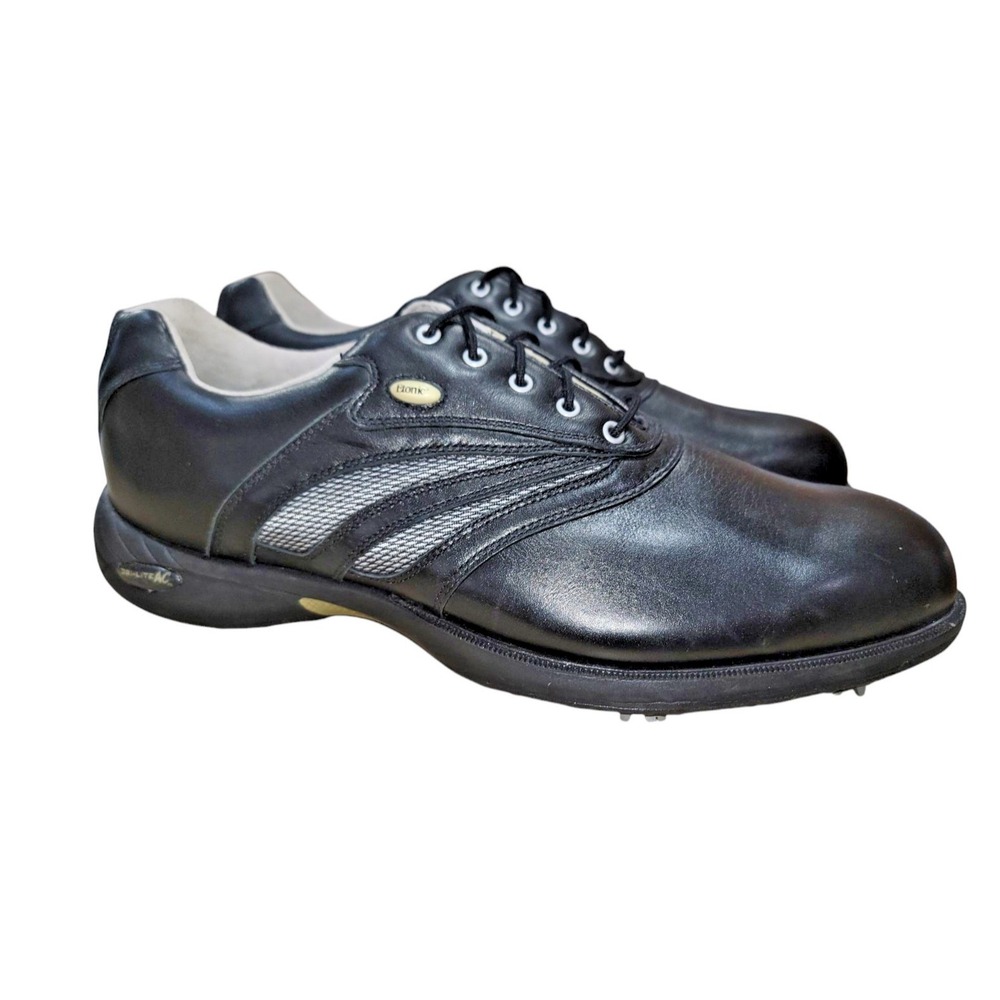 ETONIC Tour‎ Dri Lite AC 500 Men's Black Leather Soft Spike Golf Shoes Size 12 M